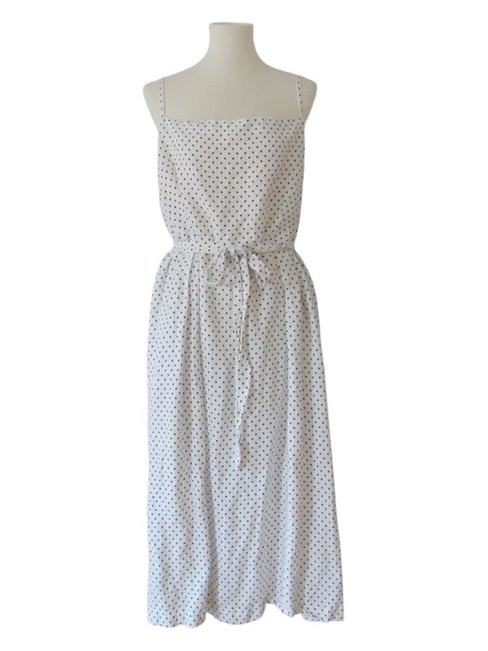 Kate Spade For Target White Polka Dot Dress 3X Sleeveless Smocked Pockets Flaw